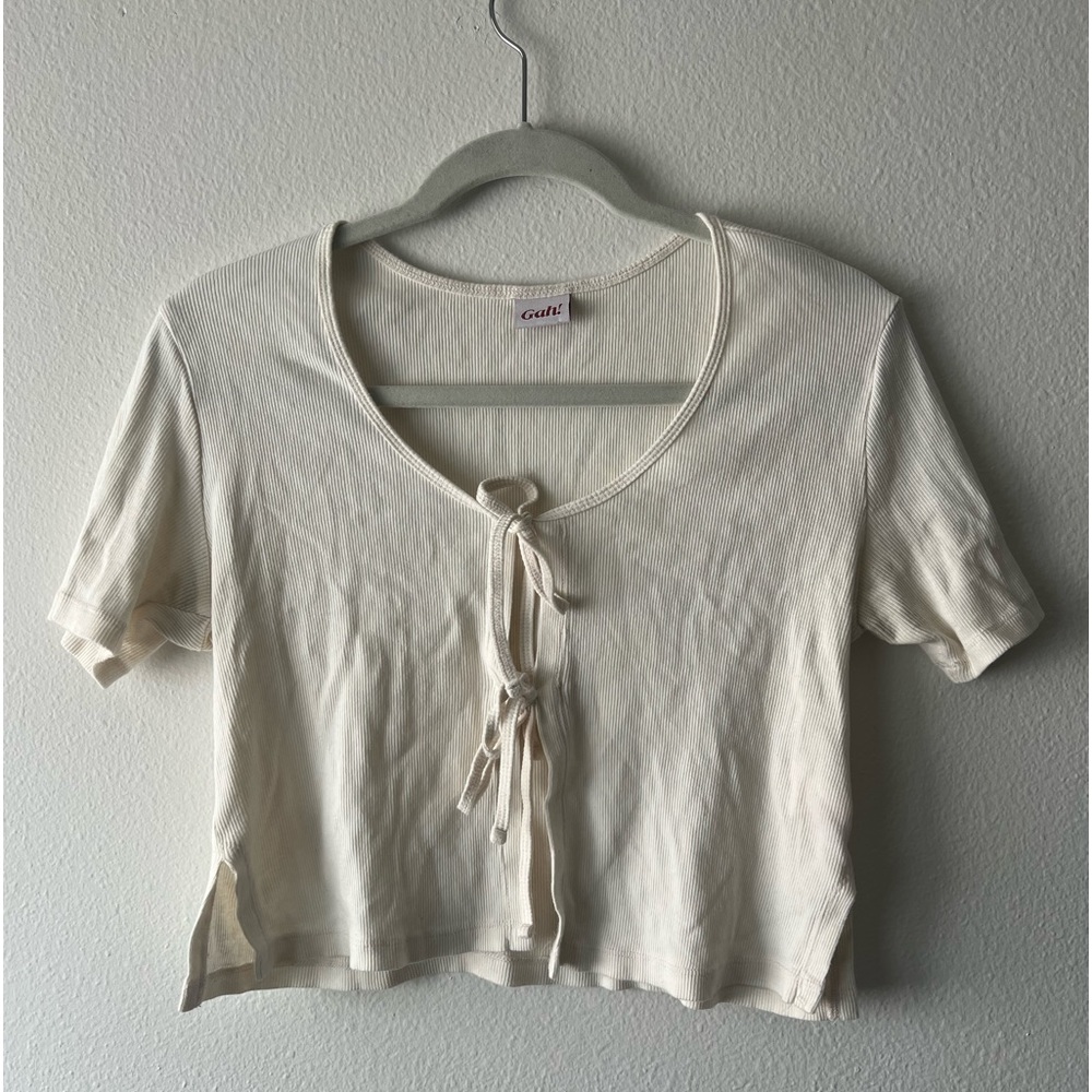 Lisa Says Gah Ribbed Capri Tie Top